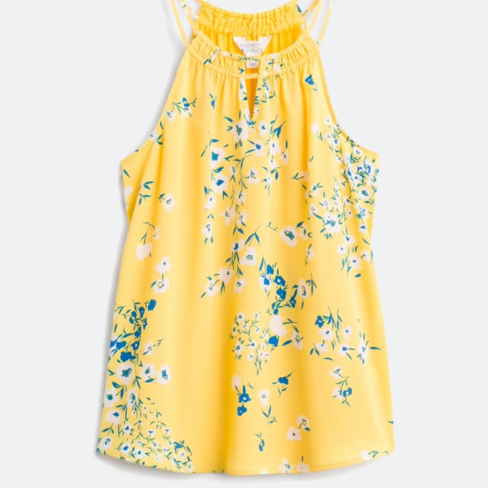 41 Hawthorn Yellow and Blue Floral Top